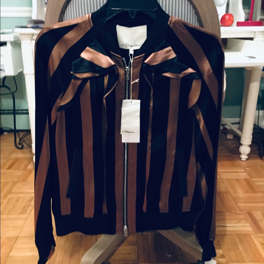 🆕 3.1 Phillip Lim Black&Brown  Bomber Jacket😍 - Picture 3 of 7